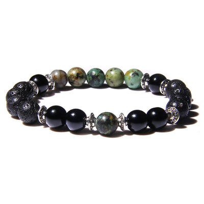 Olivenorma Natural Cat's Eye Stone Beads Men Bracelet