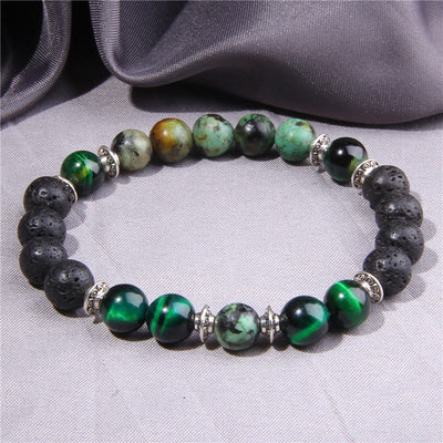 Olivenorma Natural Cat's Eye Stone Beads Men Bracelet