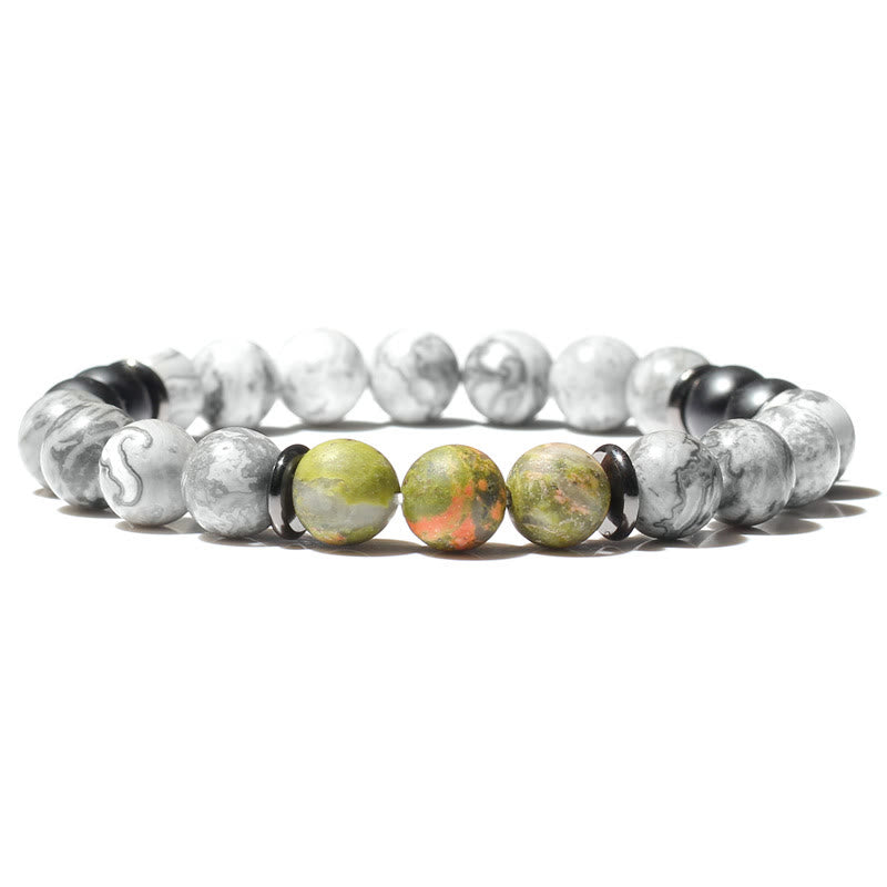 Olivenorma Natural Gray Jasper Beads Bracelet