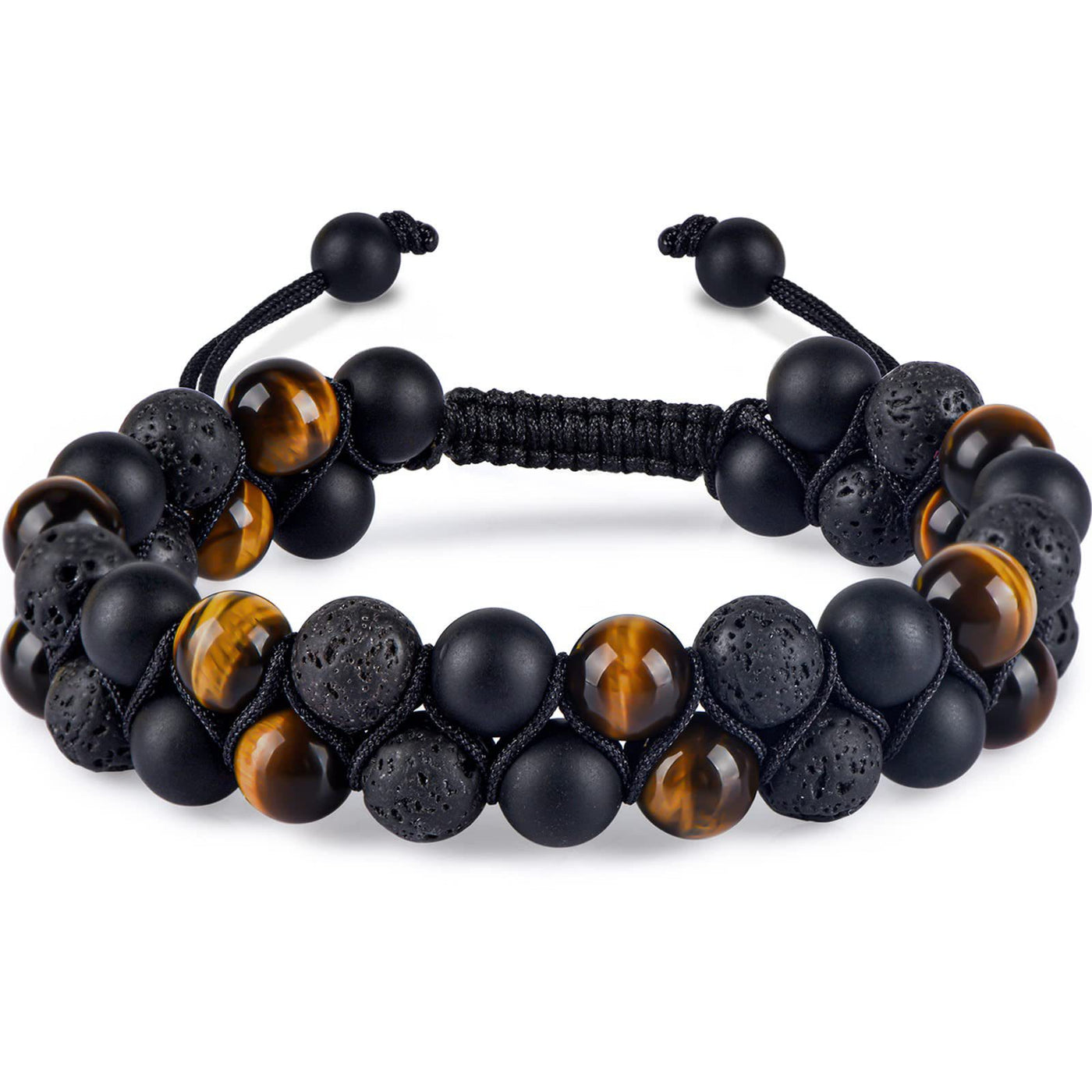 Olivenorma Men Hematite Green Tiger Eye Beads Bracelet