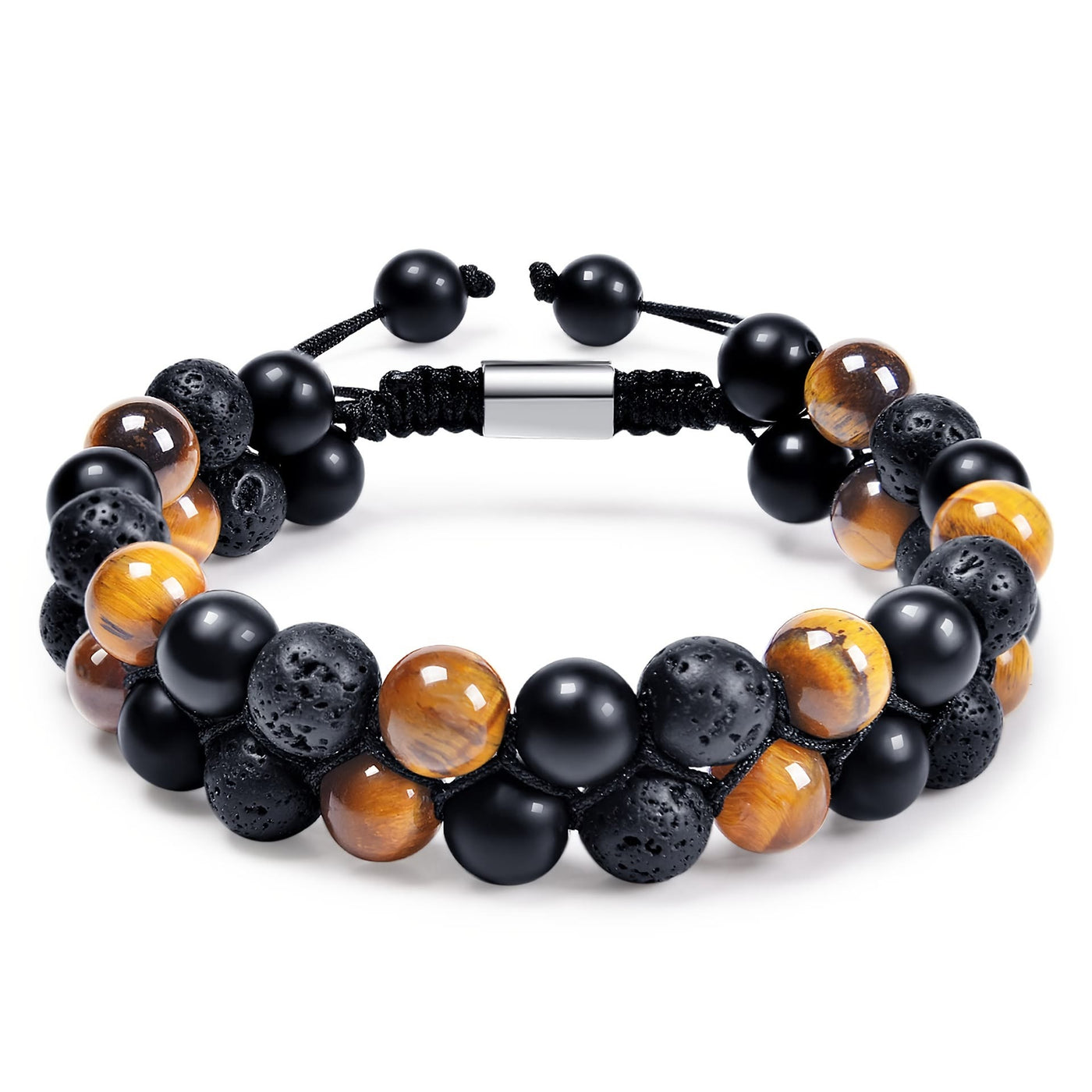 Olivenorma Men Hematite Obsidian Tiger Eye Beads Bracelet