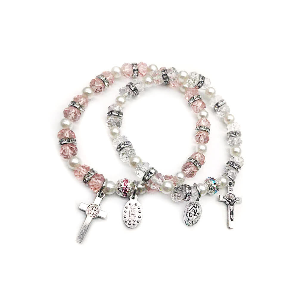 Olivenorma "Grounded In Faith" Sapphire Crystal Rosary Bracelet  - image 13