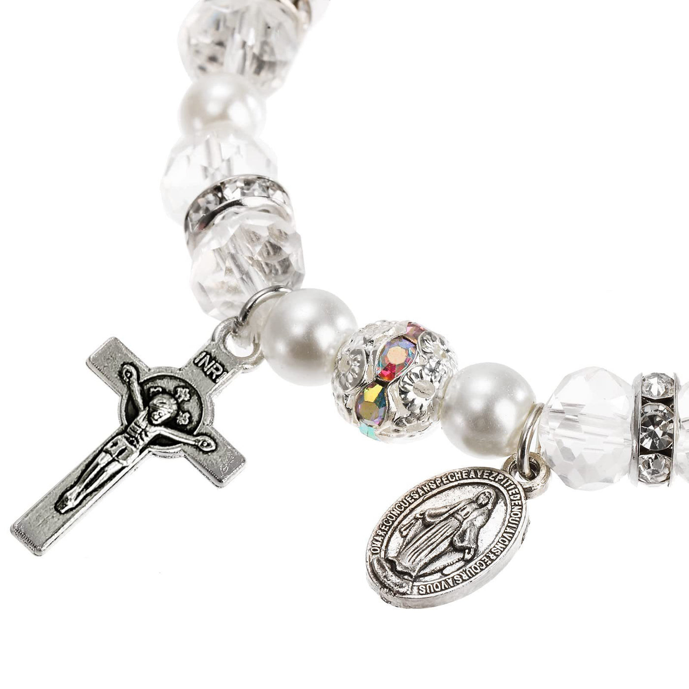 Olivenorma "Grounded In Faith" Sapphire Crystal Rosary Bracelet