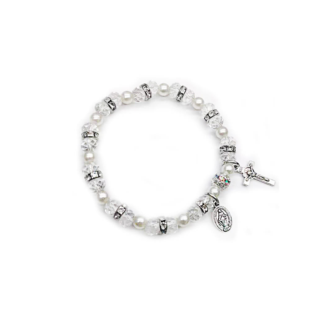 Olivenorma "Grounded In Faith" Sapphire Crystal Rosary Bracelet  - image 9