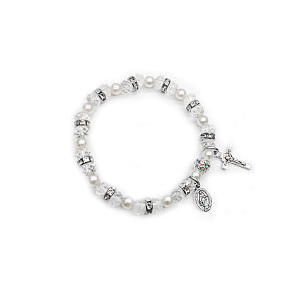 Olivenorma "Grounded In Faith" Sapphire Crystal Rosary Bracelet