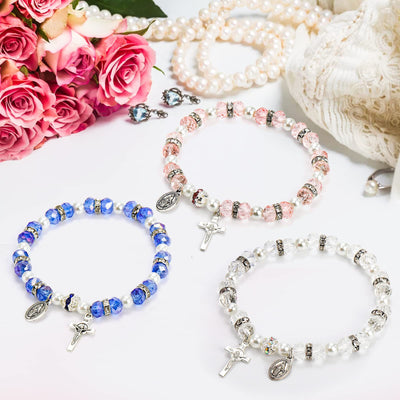 Olivenorma "Grounded In Faith" Sapphire Crystal Rosary Bracelet  - image 12