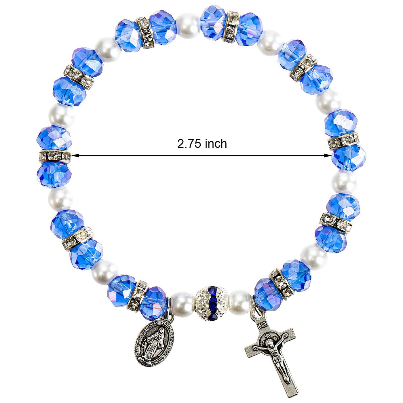 Olivenorma "Grounded In Faith" Sapphire Crystal Rosary Bracelet  - image 14