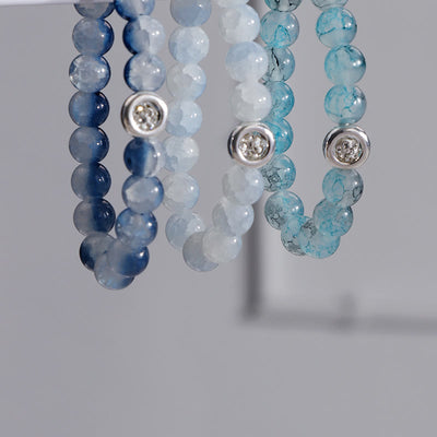 Olivenorma Blue Glass Crystal Beads Bracelet