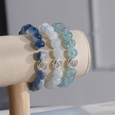 Olivenorma Blue Glass Crystal Beads Bracelet