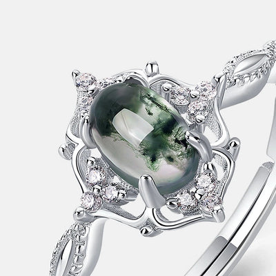 Olivenorma Retro Luxury Style Moss Agate Ring