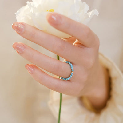 Olivenorma Extra Fine 2mm Small Turquoise Bead Ring - image 3