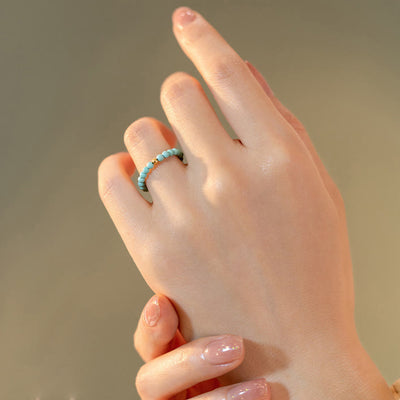 Olivenorma Extra Fine 2mm Small Turquoise Bead Ring