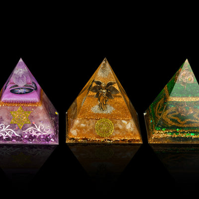 Olivenorma Natural Crystal All Round Protection Orgone Pyramid