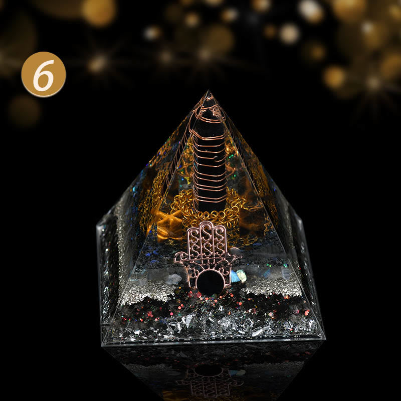 Olivenorma Natural Crystal Ornaments Functional Healing Orgone Pyramid