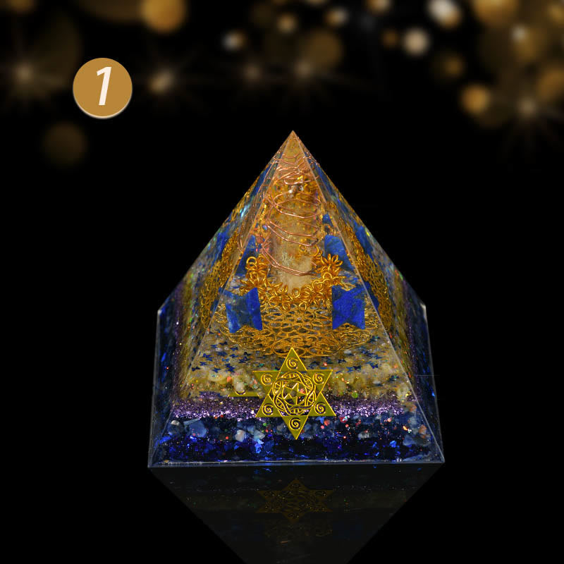 Olivenorma Natural Crystal Ornaments Functional Healing Orgone Pyramid