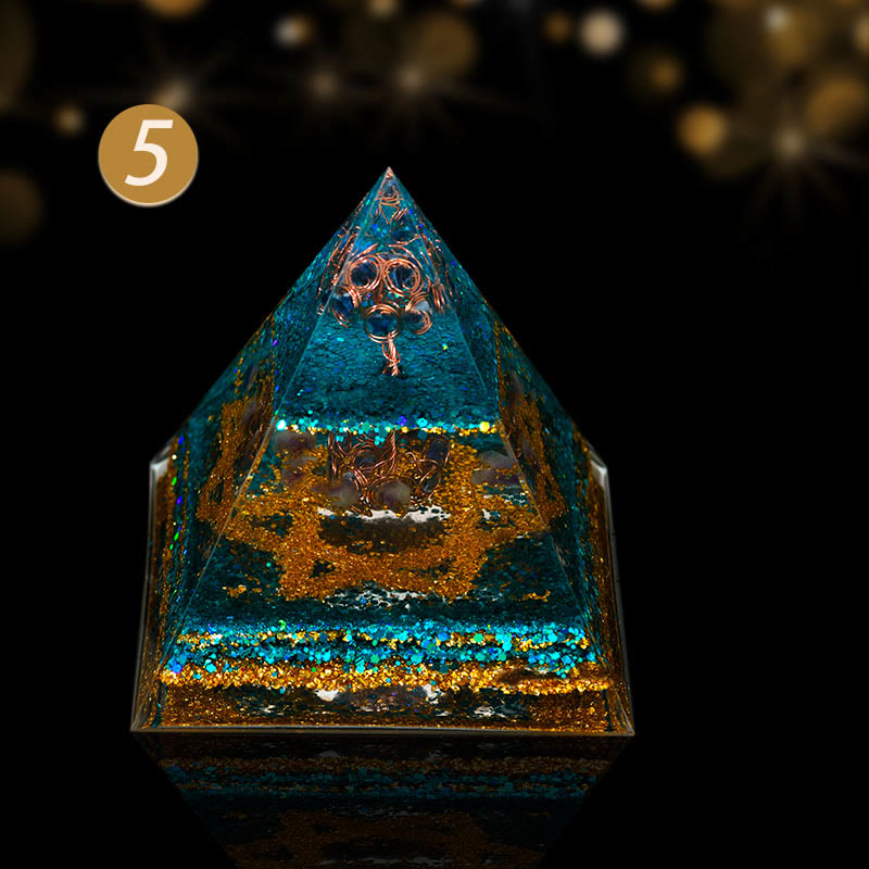 Olivenorma Natural Crystal Ornaments Functional Healing Orgone Pyramid