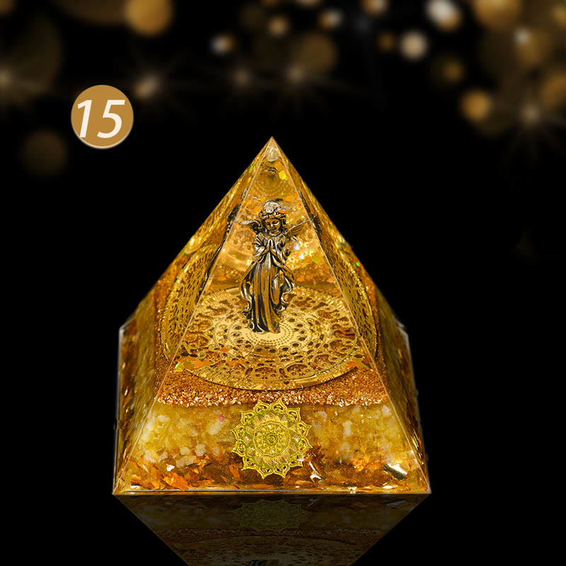 Olivenorma Natural Crystal All Round Protection Orgone Pyramid