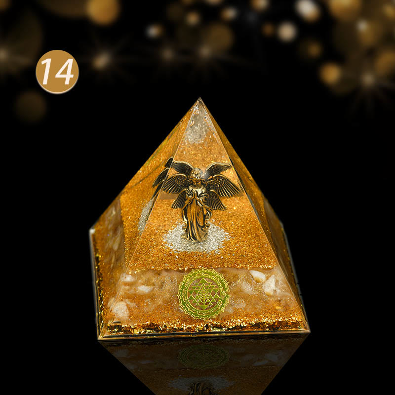 Olivenorma Natural Crystal All Round Protection Orgone Pyramid