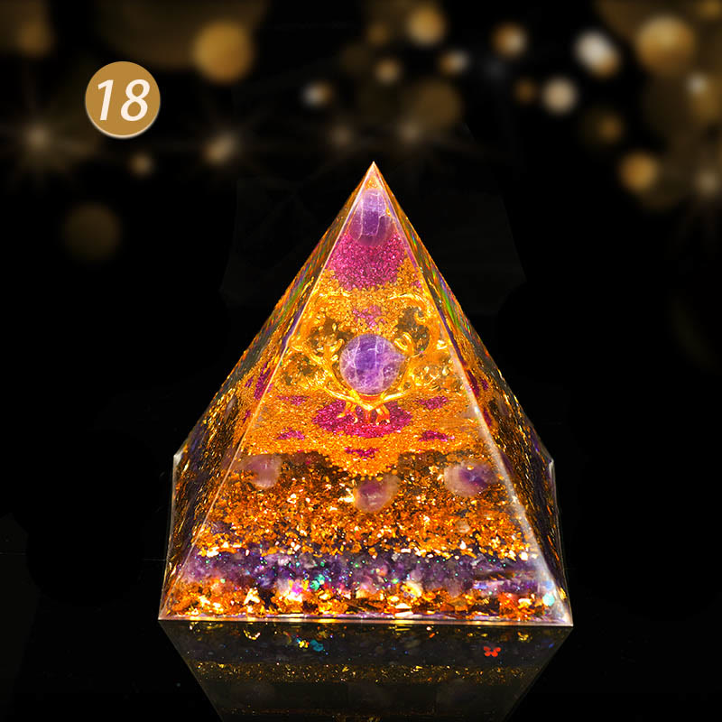 Olivenorma Natural Crystal All Round Protection Orgone Pyramid