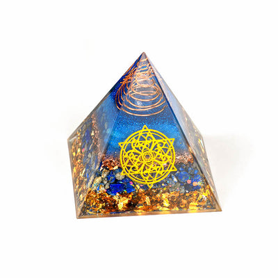 Olivenorma 5-15cm Clear Crystal Blue Aventurine Orgone Pyramid