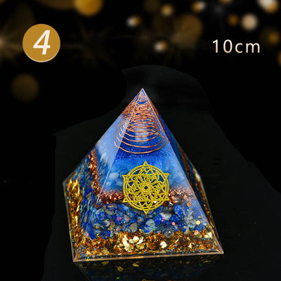 Olivenorma 5-15cm Clear Crystal Blue Aventurine Orgone Pyramid