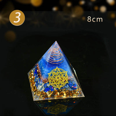 Olivenorma 5-15cm Clear Crystal Blue Aventurine Orgone Pyramid