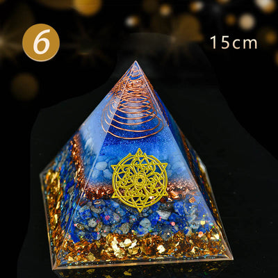 Olivenorma 5-15cm Clear Crystal Blue Aventurine Orgone Pyramid