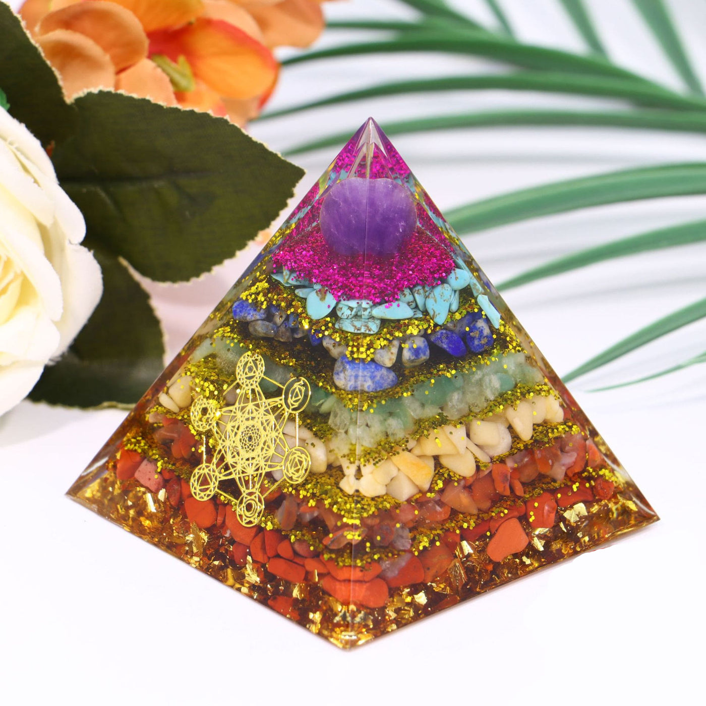 Olivenorma Chakra Metatron's Cube Orgone Pyramid