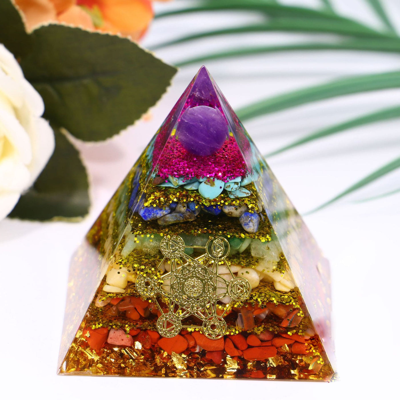 Olivenorma Chakra Metatron's Cube Orgone Pyramid