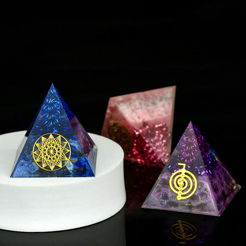 Olivenorma 5cm Crystal Raw Stone Energy Orgone Pyramid