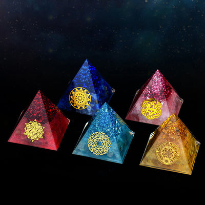 Olivenorma 5cm Crystal Raw Stone Energy Orgone Pyramid