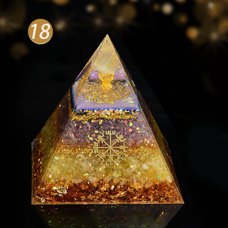 Olivenorma Chakra Energy Triangle Crystal Ball Orgone Pyramid