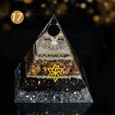 Olivenorma Chakra Energy Triangle Crystal Ball Orgone Pyramid