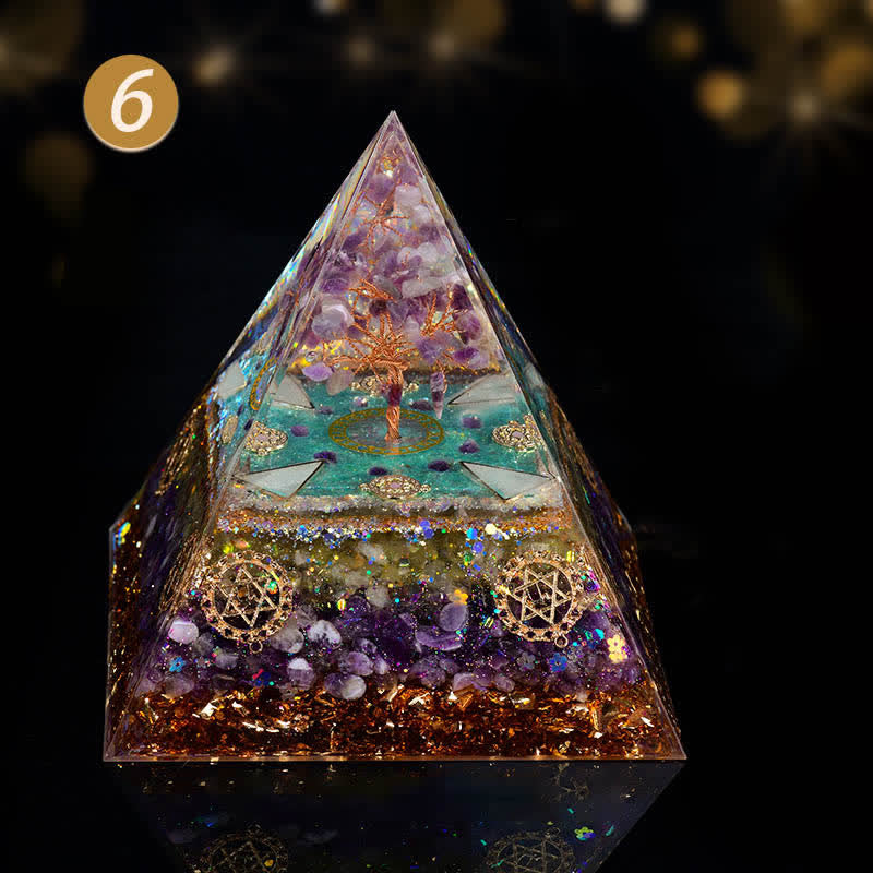 Olivenorma Amethyst Feng Shui Tree Citrine Orgone Pyramid