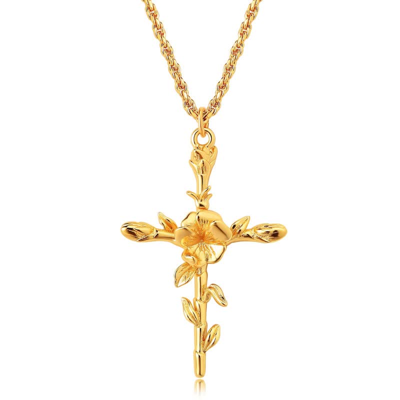 Olivenorma Dainty 18k Gold Plated Birth Flower Necklace