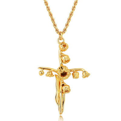 Olivenorma Dainty 18k Gold Plated Birth Flower Necklace