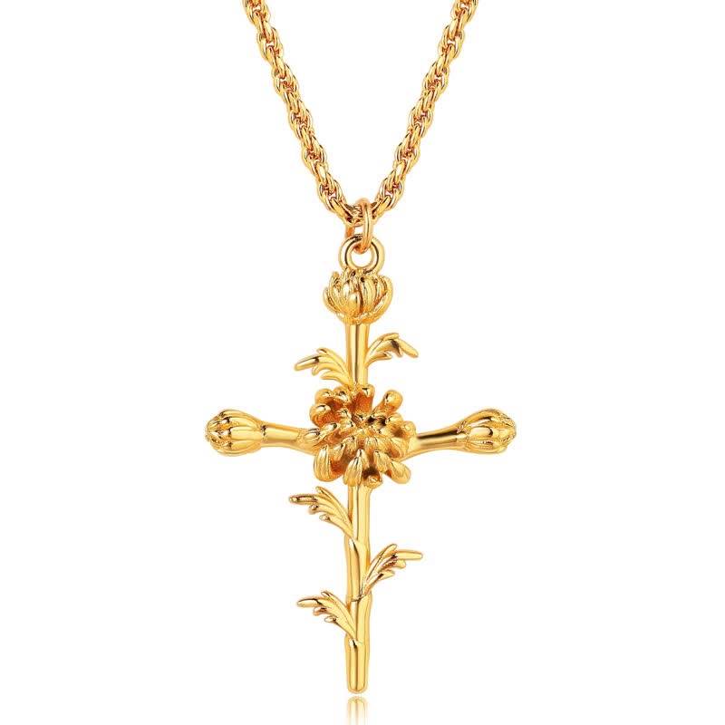 Olivenorma Dainty 18k Gold Plated Birth Flower Necklace