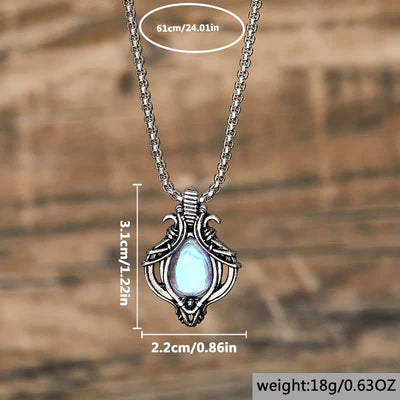 Olivenorma Vintage Hollow Moonstone Pendant Necklace