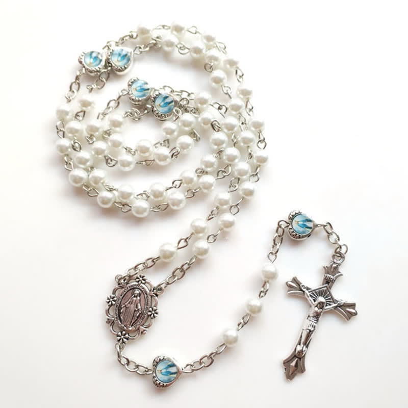 Olivenorma Crucifix Cross Long Chain Beads Rosary Necklace