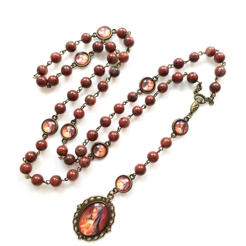 Olivenorma Mahogany Obsidian Beads Rosary Necklace