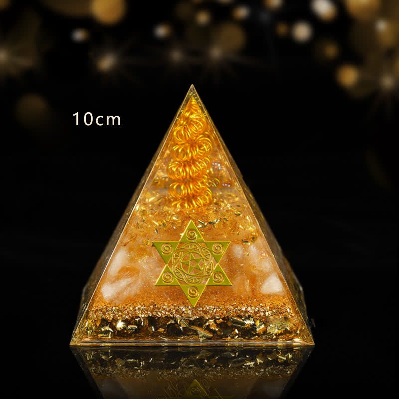 Olivenorma Lucky and Prosperous Natural Citrine Orgone Pyramid