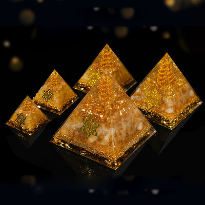 Olivenorma Lucky and Prosperous Natural Citrine Orgone Pyramid