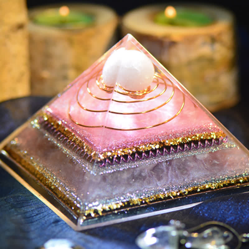 Olivenorma "Increase Attractive" Rose Quartz Orgone Pyramid