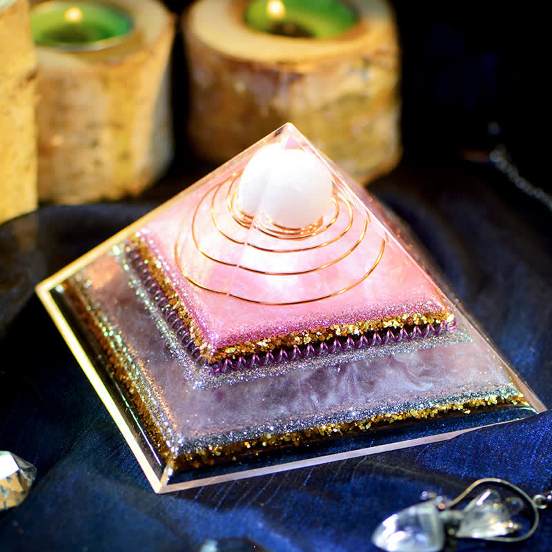 Olivenorma "Increase Attractive" Rose Quartz Orgone Pyramid