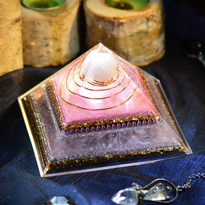 Olivenorma "Increase Attractive" Rose Quartz Orgone Pyramid