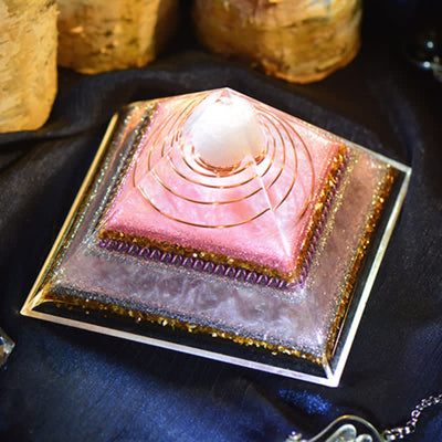 Olivenorma "Increase Attractive" Rose Quartz Orgone Pyramid