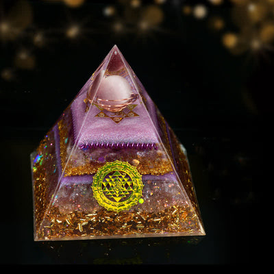 Olivenorma 10cm Good Luck Natural Crystal Ball Orgone Pyramid