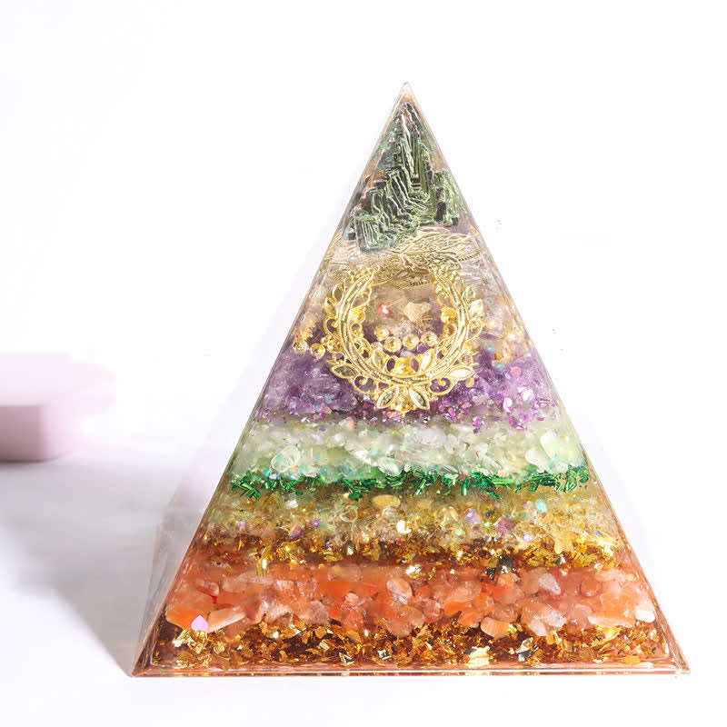 Olivenorma Handmade 15cm Natural Crystal Orgone Pyramid