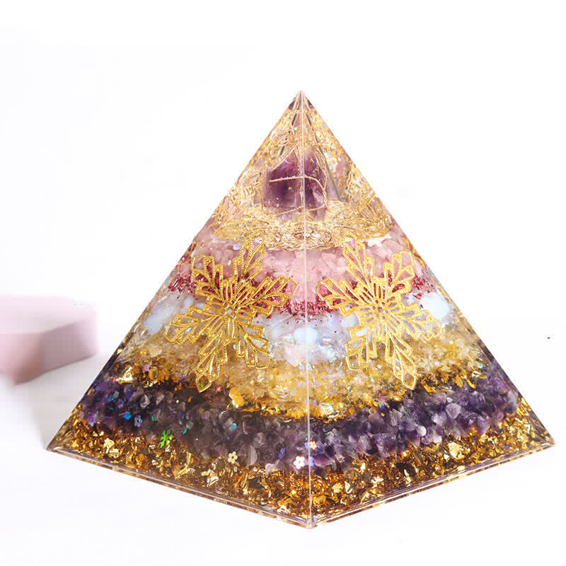 Olivenorma Handmade 15cm Natural Crystal Orgone Pyramid