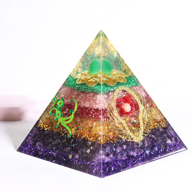 Olivenorma Handmade 15cm Natural Crystal Orgone Pyramid